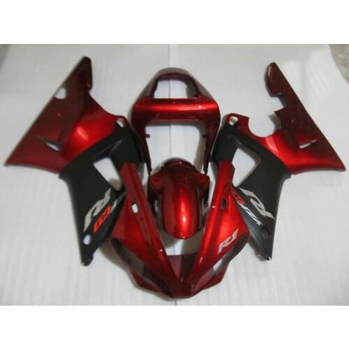 Injection molding free customize fairing kit for YAMAHA YZFR1 2000 2001 wine red black fairings set YZF R1 00 01 SZ11