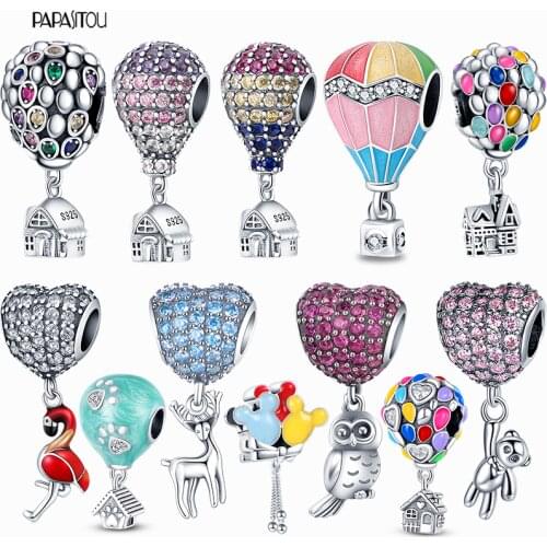 925 Sterling Silver Flamingo Double Ring Series Beads Charms Fit Original Pandora Bracelets Bangle For Women Making Jewelry Gift