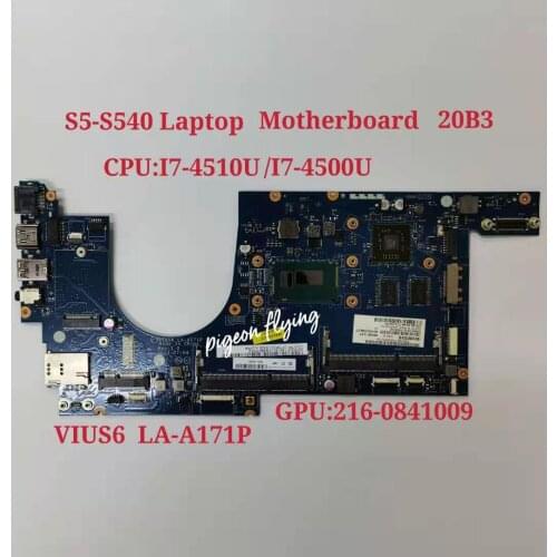 VIUS6 LA-A171P Laptop Motherboard For Lenovo Thinkpad S540 S5-S540 Motherboard CPU I7-4500U/I7-4510U GPU 2G 100% Tested