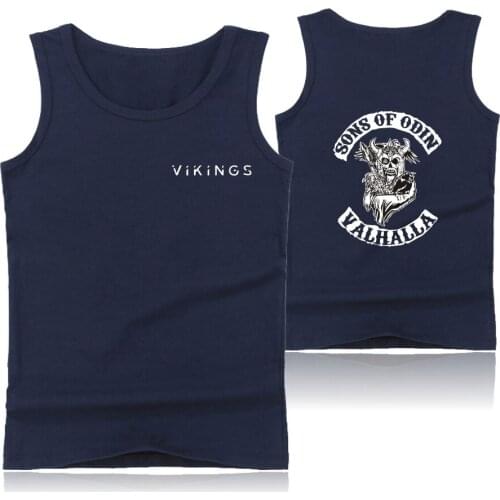 Fashion SONS OF ODIN VALHALLA Bodybuilding Tank Tops Men Summer Vest O-Neck Fitness Tank Top Men Vikings King Sleeveless Shirt