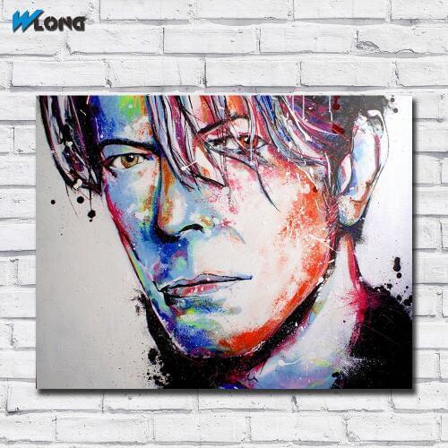 Fashion Printing Graffiti Art Bowie Canvas Wall Pictures for Living Room Office Bedroom Modern Canvas Wall Art Oil Painting