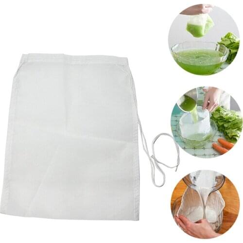 Nut Milk Strain Bag Food Tea Fruit Juice Coffee Wine Nylon Mesh Net Liquid Filter Bag Kitchen Accessories Multi-size Filter Net