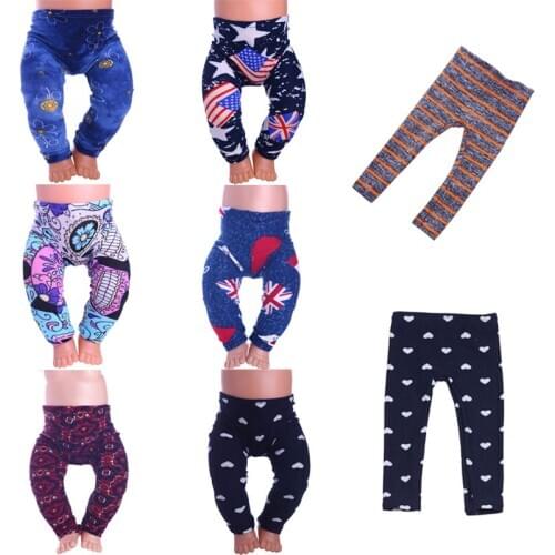 Doll Clothes Patterned Tight Leggings Suitable For Autumn&Winter For 18 Inch&New Born Baby Generation Birthday Girls Toy Gifts