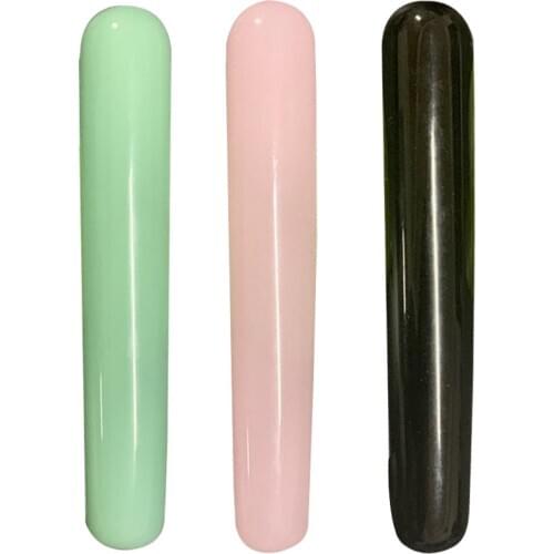 1PC Rose Quartz Natural Crystal Massage Wand Stone Body Facial Scraping Board Point Massage Bar Stick