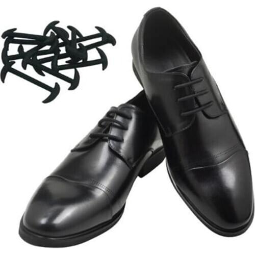 12pcs/set 3 Sizes Men Women Leather Shoes Lazy No Tie Shoelaces Elastic Silicone Shoe Lace Suitable For All Strings Cords