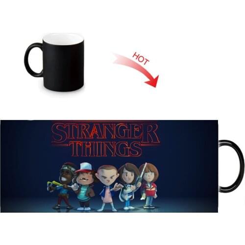 Stranger Things Print Color Change/Changing CeramicMug Heat Sensitive Porcelain Mugs Coffee Tea Milk Cups