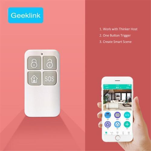 Geeklink Smart Remote Controller,Smart Home Wireless Remote Control,433 MHZ GFSK,SOS/Deployment/Garrison/Scene to Thinker Host