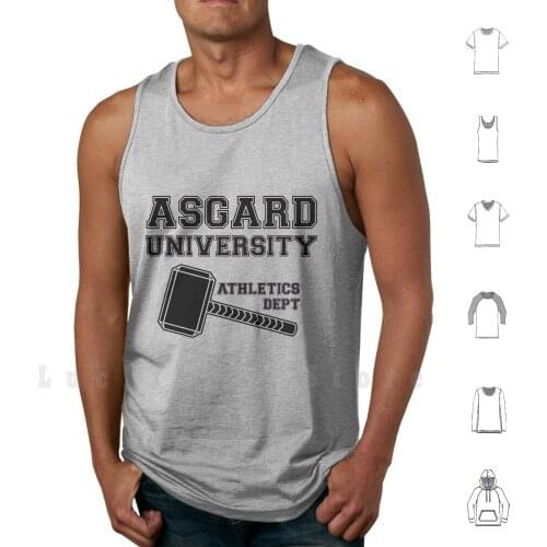 Asgard University - Athletics Department ( Lighvest ) tank tops vest 100% Cotton Asgard University College Mjolnir Norse