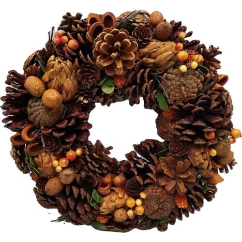Wreath Hanging Window Wall Festive Decoration Supplies Garlands Home Decor Pine Cone Xmas Rustic Wreaths