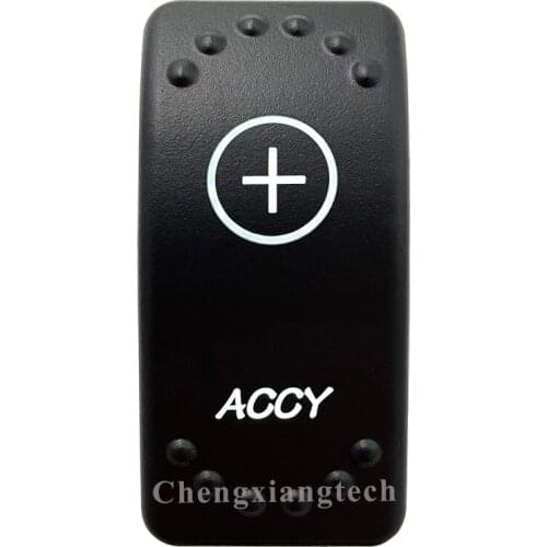 Dual White Led Light 12V 24V Car Boat Caravan Rocker Switch Laser Engraving ACCY, 5 Pin On Off SPST Waterproof