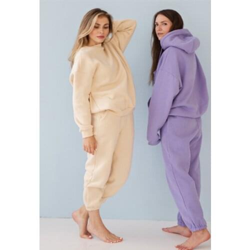 Womens y2k tracksuits hooded sweatshirts 2021 jogging autumn winter fleece oversize hoodies solid color jackets Unisex Couple