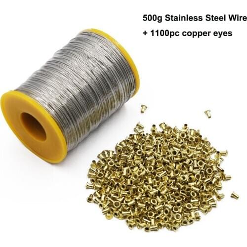 1 Roll 500g Stainless Steel/Iron Wire 1100PC Copper Eyes for Beekeeper Beehive Frames Foundation Beekeeping Equipment Tools