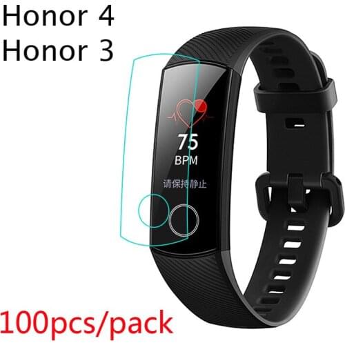 100PCS/LOT Anti-shock TPU HD Ultra Clear Protective Film For Huawei Honor Band 4 Band3 Smart Wristband Full Screen Protector