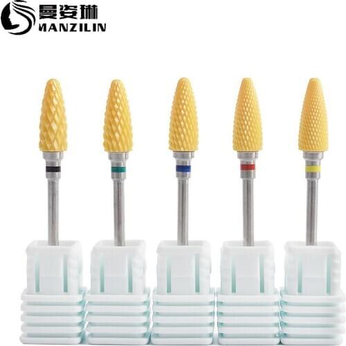 2019 Real New Cross-border for Nail Art Ceramic Grinding Head Single Bullet Type Electric Yellow Polishing Tool