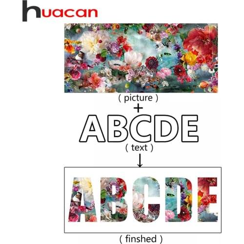 Huacan 5d DIY Diamond Embroidery Name Photo Custom Letter Diamond Painting Full Square/Round Mosaic Beaded Picture Puzzle Gift