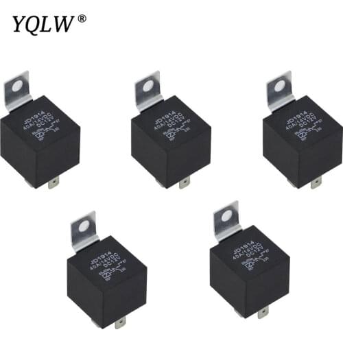 5PCS Automobile relay Without plastic chair DC 12V 40A 5 pin JD1914 Air conditioning horn relay Automotive Lighting Controller