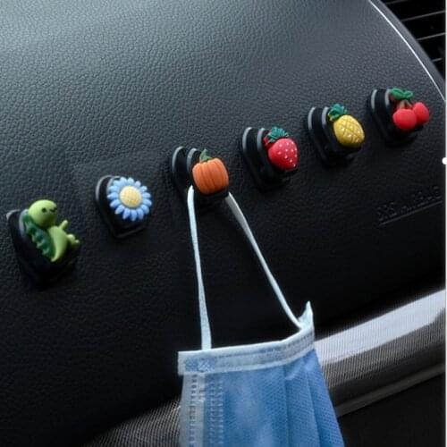 Car Hooks Organizer Storage for USB Cable Headphone Key Storage Self Adhesive Wall Hook Hanger Auto Fastener Clip Accessories