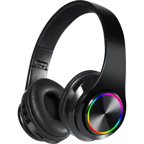 Bluetooth Headphone Over Ear Wireless Gaming Headset w/ Mic & Cool Led Light