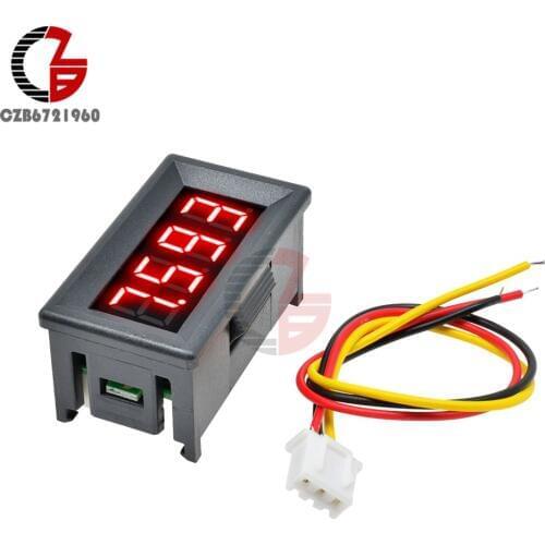 4 Digit 0-100V DC LED Digital Voltmeter 4 Bit 3 Wire Car Motorcycle Voltage Meter Lithium Battery Volt Tester Detector Monitor