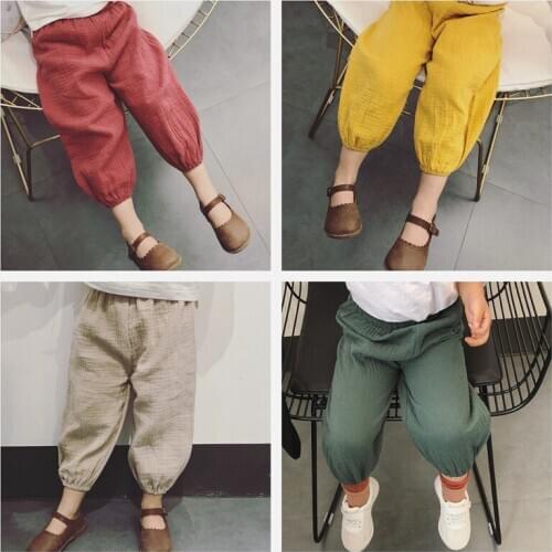 1 2 3 4 5 Years Toddler Kids Pants Spring Summer Loose Harem Pants For Girls Boys Pants Mosquito Pants New Arrival Child Pants