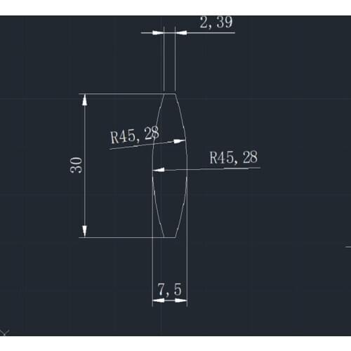 Double Convex Lens Optical Glass K9 Material Diameter 30mm Focal Length 45mm Prism Lens Customization