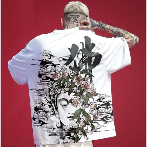 Harajuku T-Shirt Unisex Hip Hop MenS Tshirt Japanese Anime Printed Short Sleeve T Shirt Tops Tees Samurai Streetwear FF3126