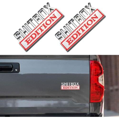 2 PCS SHITBOX EDITION emblem 3D Fender Badge Decal Car Truck Replacement for F150 F250 F350 Chevy Silverado Chevrolet C10 C15