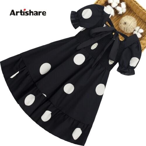 Girl Summer Dress Big Dot Party Girl Dress Casaul Bow Party Dress Child Teenage Clothes Girl 6 8 10 12 14