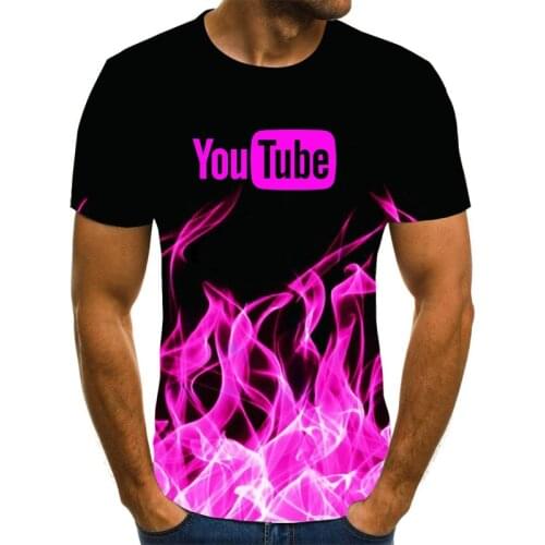 Summer mens brand YouTube 3D vortex t-shirt mens and womens fashion 3D T-shirt short sleeve Harajuku hip hop cute T-shirt