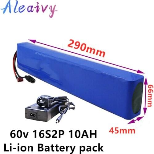 60V 10AH 1000W Lithium ion Battery 67.2V 10000mAh electric bike battery electric wheelchair battery e motorcycle battery+charger