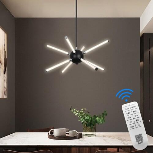 Chrome plating Modern Led Chandeliers For Living Room Bedroom Dining Room Kitchen Chandeliers Acrylic light pipe Indoor lighting