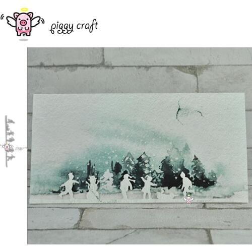 Piggy Craft metal cutting dies cut die mold Children fight snow edge Scrapbook paper craft knife mould blade punch stencils dies