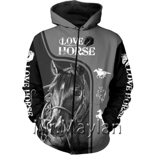 2021 New Love Horse 3D Printed Jacket Men/Women Harajuku Hoodie Unisex Casual Streetwear Sweatshirt Pullover sudadera hombre Y87