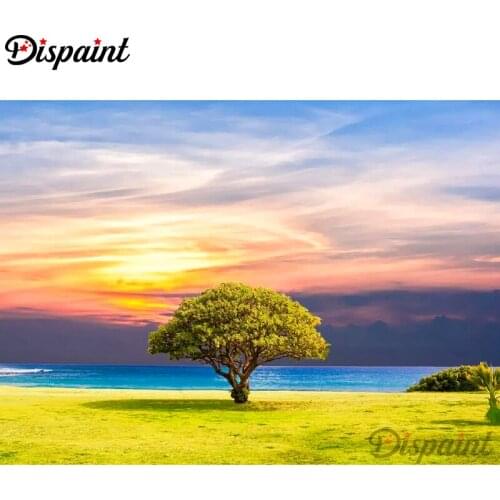 Dispaint Full Square/Round Drill 5D DIY Diamond Painting "Scenic Tree" Embroidery Cross Stitch 3D Home Decor Gift A10073