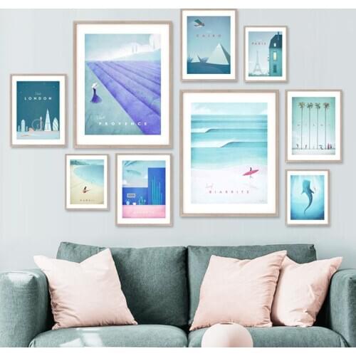 Paris Cairo Hawaii Provence Mount Fuji Wall Art Canvas Painting Nordic Posters And Prints Wall Pictures For Living Room Decor