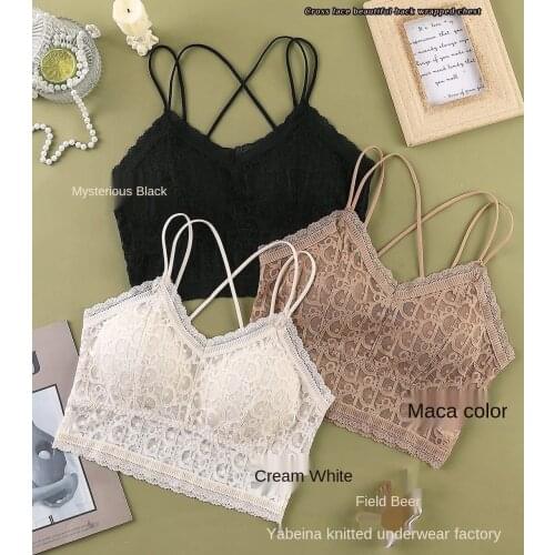 2021 New Style Womens Underwear Sexy Lace Tank Up Fashion Hollow Out Comfort Top Female Slim Suspender Brassiere Sexy Lingerie