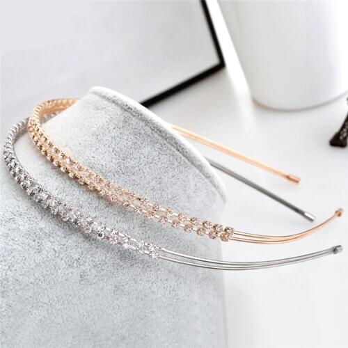 New Fashion Hairband Women Crystal Rhinestone Headband Gold Silver Color Hair Bands Headwear Lady Girls Hair Accessories