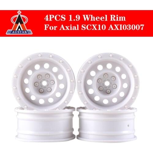 New Arrival AUSTAR 4PCS 1/10 RC Car Plastic 1.9 Inch Wheel Rim for Axial SCX10 AXI03007 Tamiya CC01 D90 RC Crawler Wheel Hex