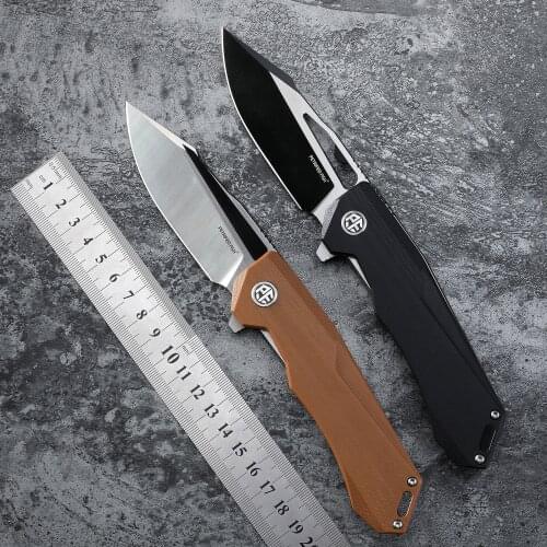 Petrified fish K110 steel folding knife G10 handle titanium alloy clip ball bearing outdoor EDC camping hunting knives PF969