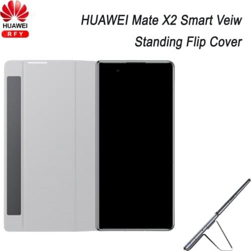 Original HUAWEI Mate X2 Smart Veiw Standing Flip Cover Leather Back Cover Case Protective Shell for Mate X2