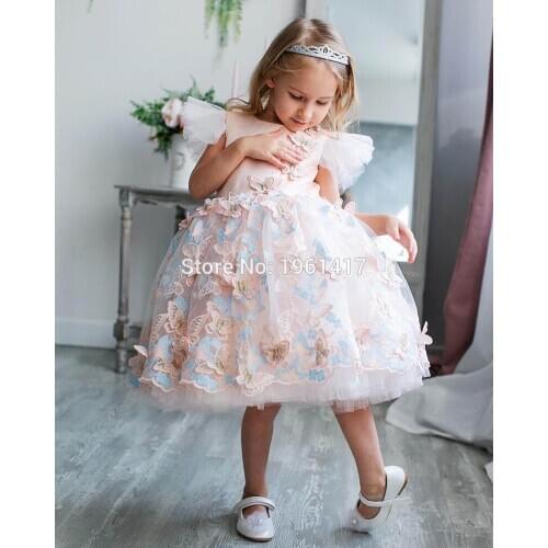 Baby Girl Flower Dress White Pink Lace Princess Birthday Wedding Party Christening Gown Summer Dress infant girl Baptism Vestido