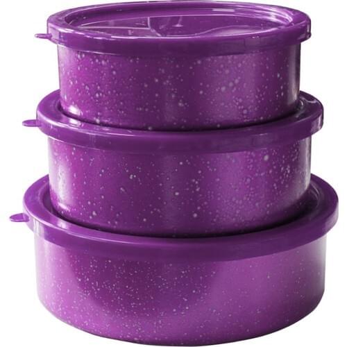 Gift Granite Effect Stainless Steel 6 Piece Storage Container Purple