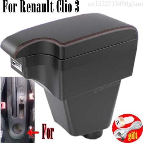 For Renault Clio 3 Captur Armrest For Renault Captur armrest box accessories Storage box with cup holder ashtray with USB 2015