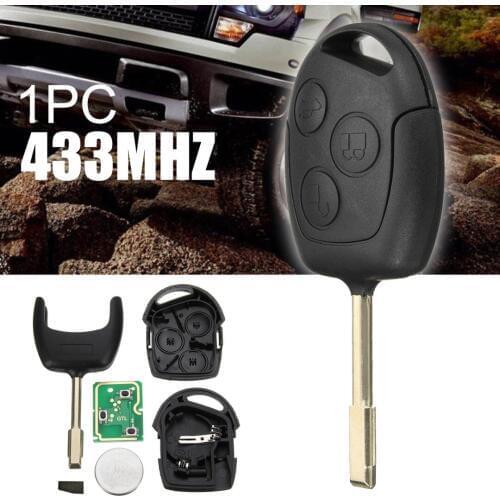 Mayitr Black ABS 3 Button Remote Key 433.92Mhz 4D63 Chip With 3V Battery For Ford Fiesta Fusion Transit