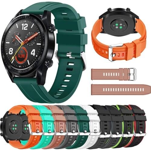 22mm Silicone Watchesbands For Huawei Watch GT 2e 2 Pro Honor Magic Silicone Band Wrist Strap Fashion Adjustable Strap Band
