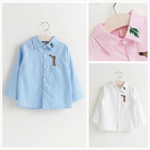 2017 Baby Boys Girls College Style Cartoon Striped Shirt,kids Children Boy Long Sleeved Cotton Shirts Blouses Tops Wear