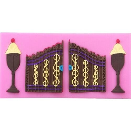 Fence door light liquid silicone mold shape silicone fondant cake decoration mold chocolate clay cartoon DIY tools