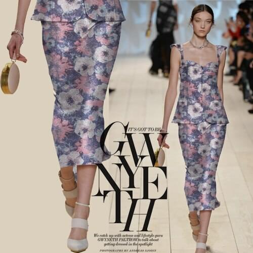 Yarn-dyed Jacquard brocade fabric autumn and winter crisp dress jacket diy fabrics wholesale high quality jacquard cloth