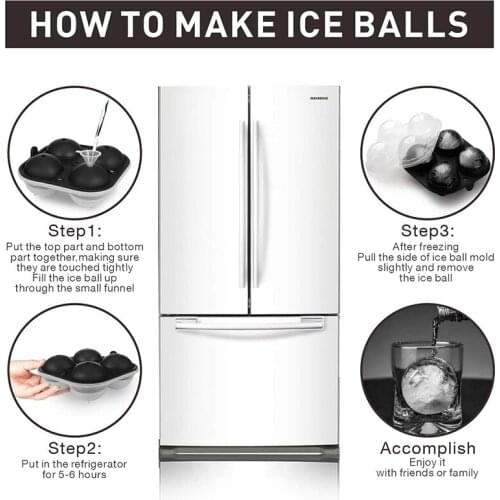 1pc Round Ball Ice Cube Mold DIY Ice Cream Maker Plastic Ice Mould Whiskey Ice Tray For Bar Tool Kitchen Gadget Accessories