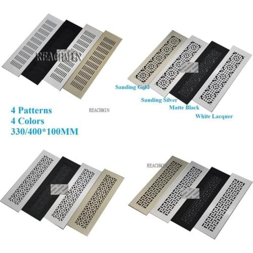 100mm Wide Square Rectangle Aluminum Air Vent Grille Cover A/C Furniture Closet Sanding Gold Silver Matte Black White Lacquer